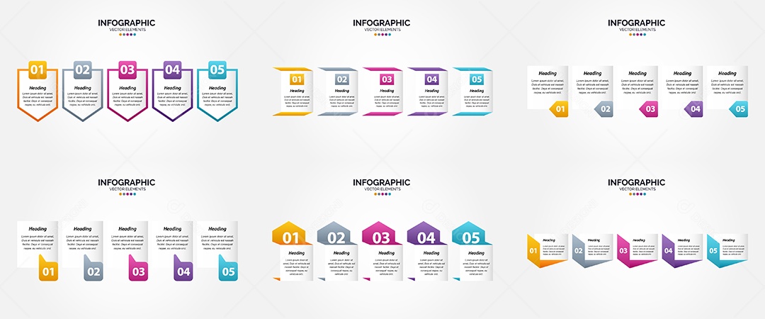 Conjunto de infográficos vetoriais para fazer sua publicidade Vetor EPS