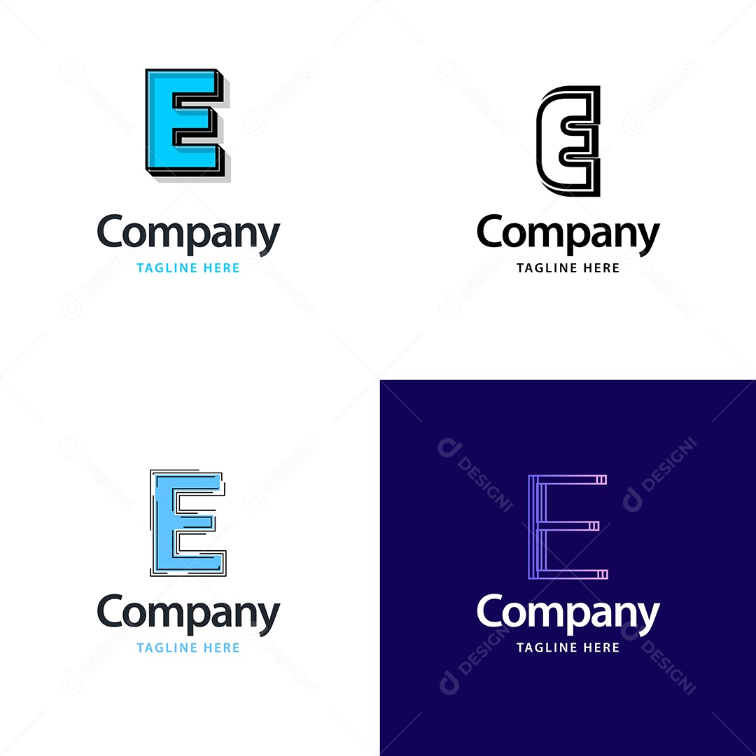Logo E Logotipos Modernos AI Editável