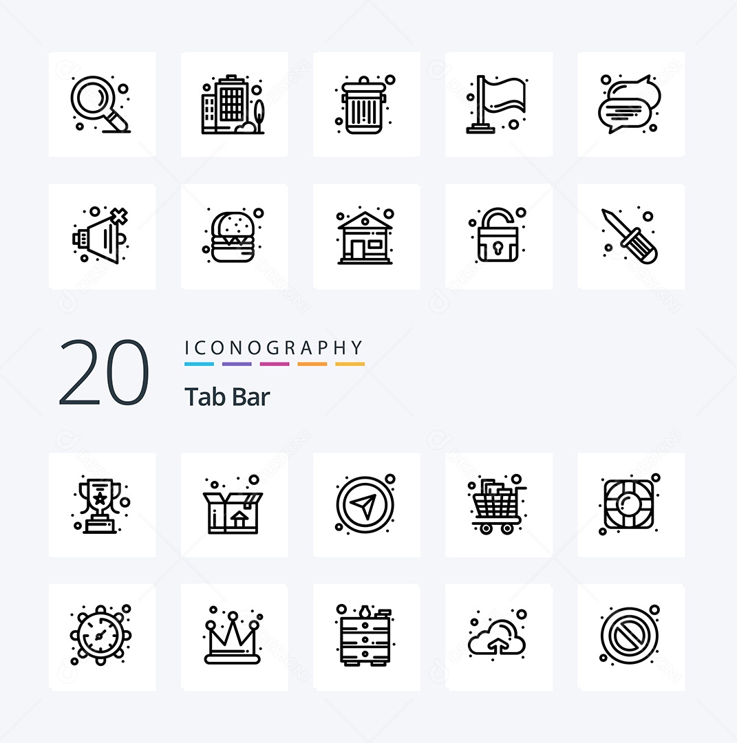 Pacote de ícones de cores planas Vetor EPS