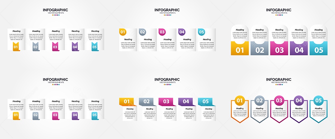 Conjunto de infográficos vetoriais para fazer sua publicidade Vetor EPS