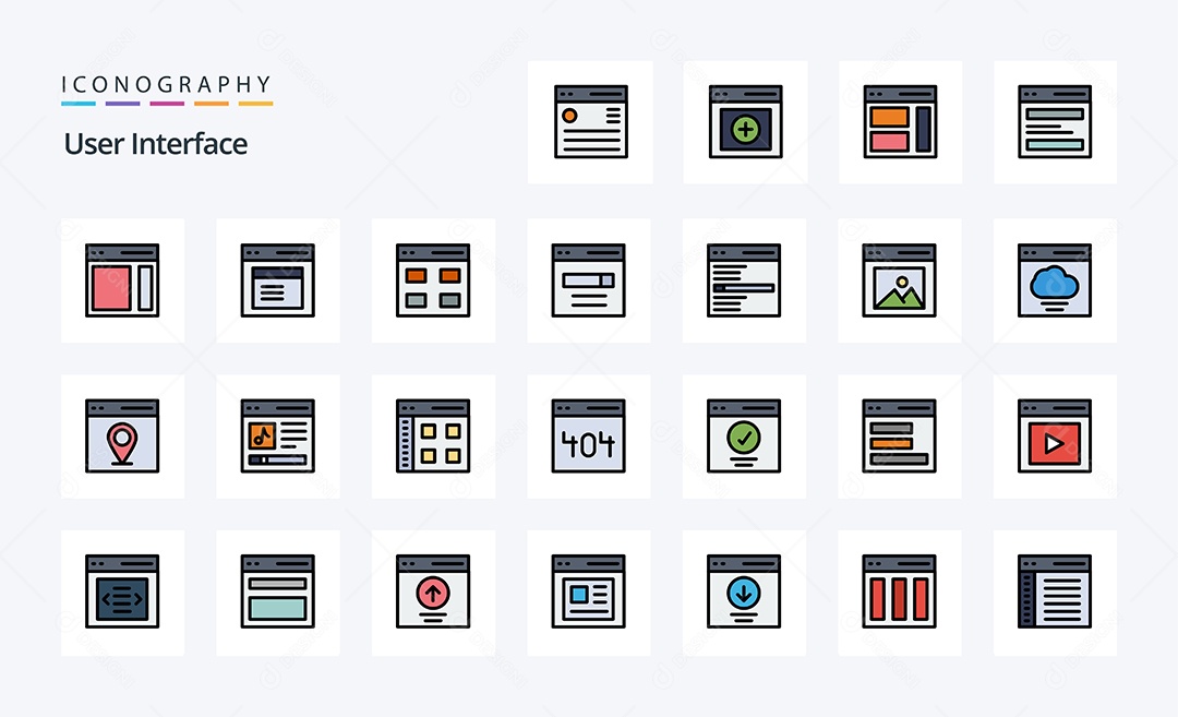 Pacote de ícones de Interface de Usuário Vetores EPS