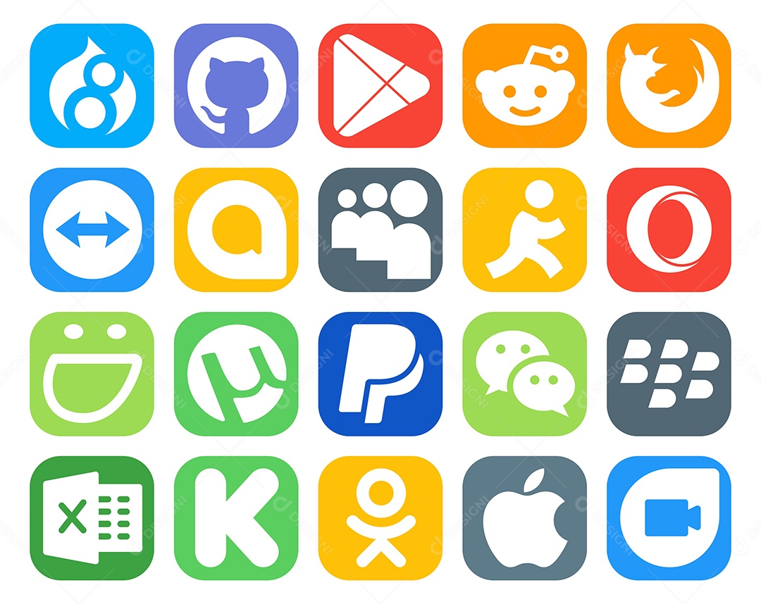 Pacote de ícones de mídia social Vetor EPS