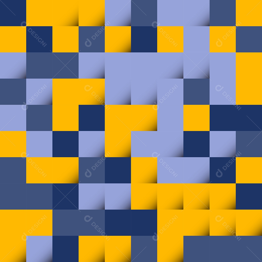 Fundo de Quadrados Abstratos Azuis e Amarelos Vetor EPS