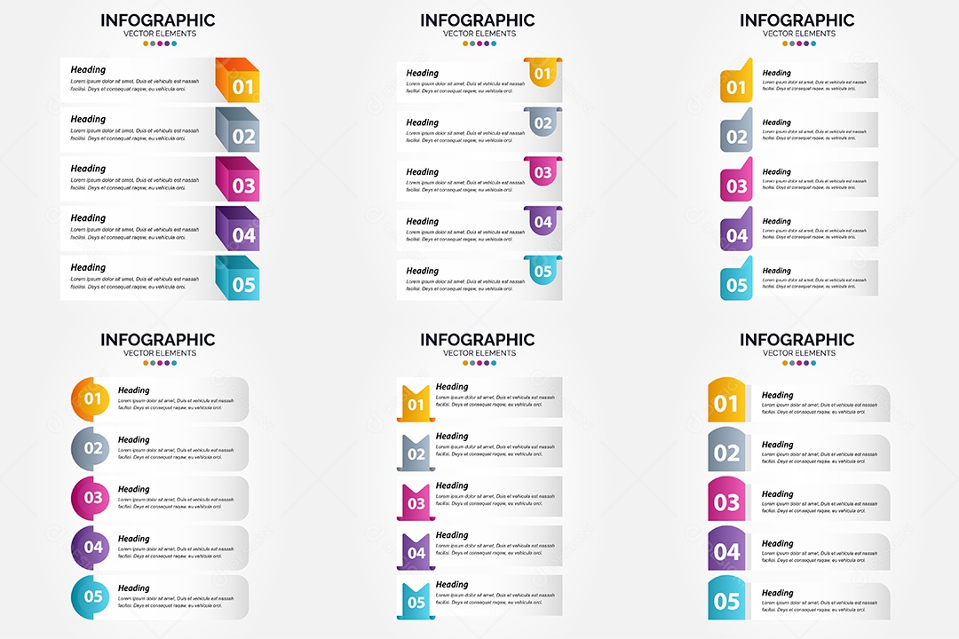 Conjunto de infográficos vetoriais para fazer sua publicidade Vetor EPS