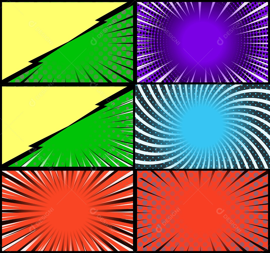 Vetor retrô de fundo em quadrinhos Colorida Vetor EPS