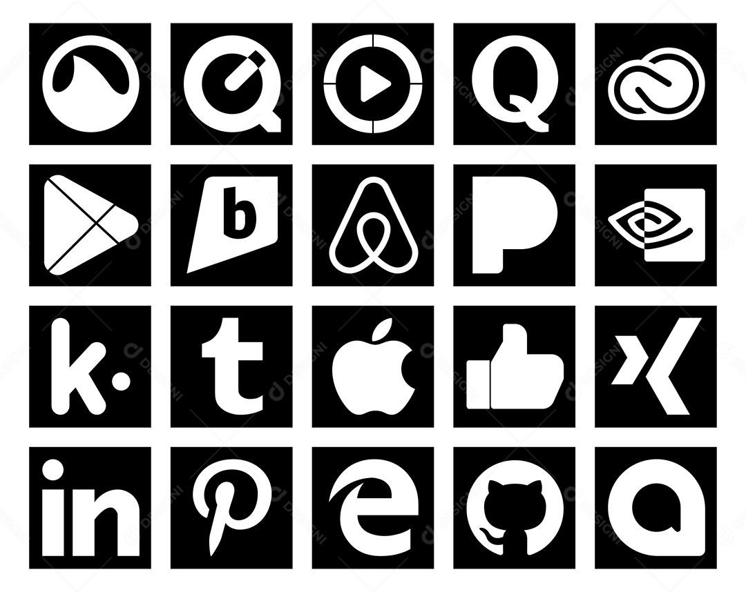 Pacote de ícones de mídia social Vetor EPS