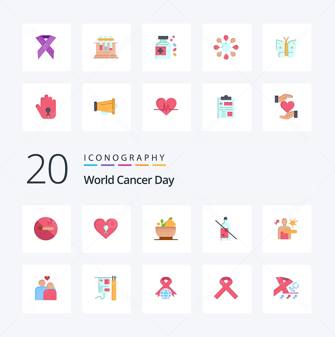 Pacote de ícones de cores planas Vetor EPS