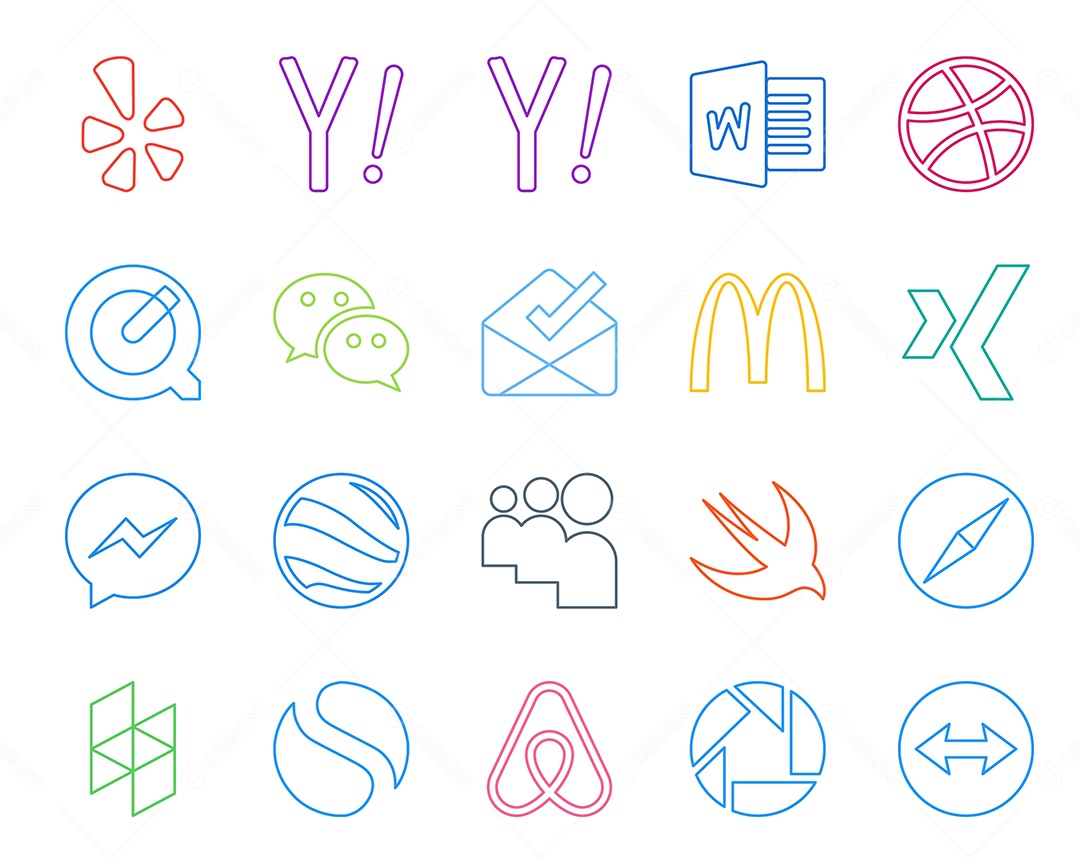 Pacote de ícones de mídia social Vetor EPS