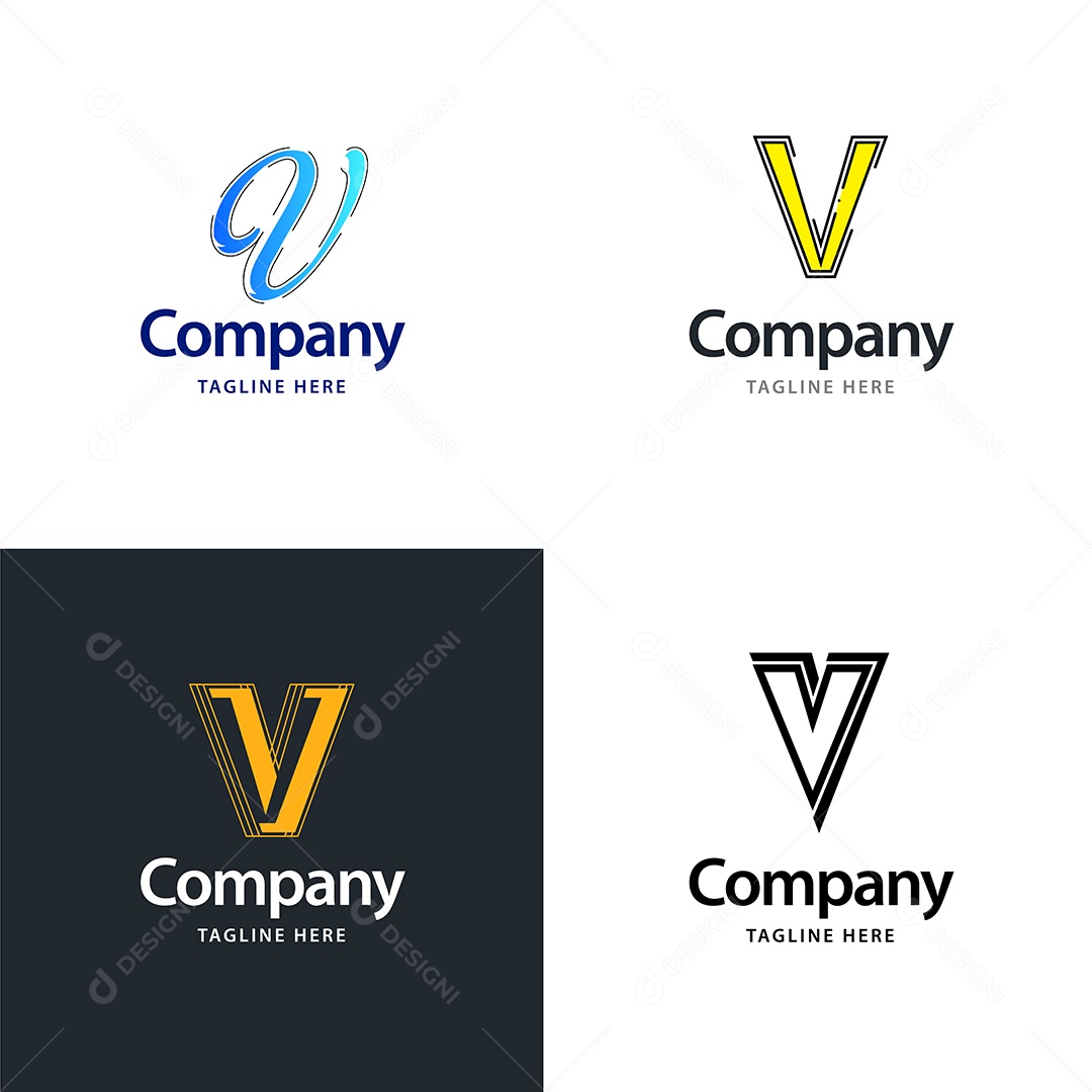 Logo V Logotipos Modernos AI Editável