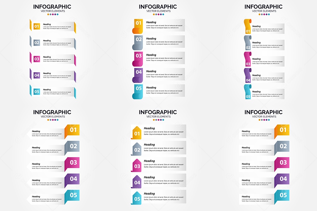 Conjunto de infográficos vetoriais para fazer sua publicidade Vetor EPS
