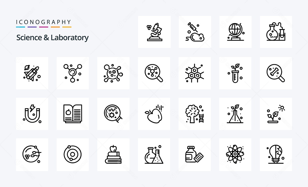 Pacote de ícones de Laboratório de Ciências Vetores EPS