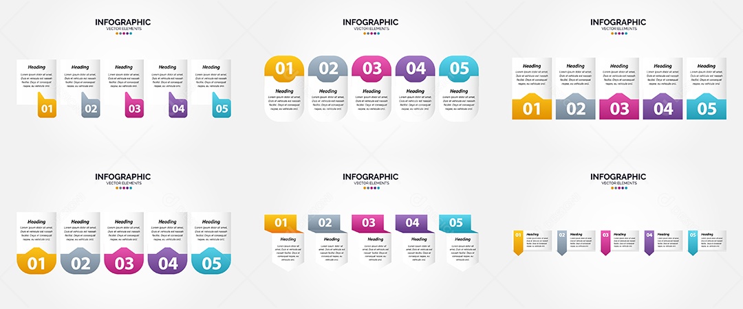 Conjunto de infográficos vetoriais para fazer sua publicidade Vetor EPS