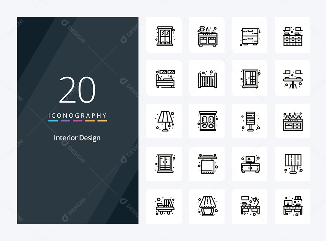 Ícone de esboço de design de interiores Vetores EPS