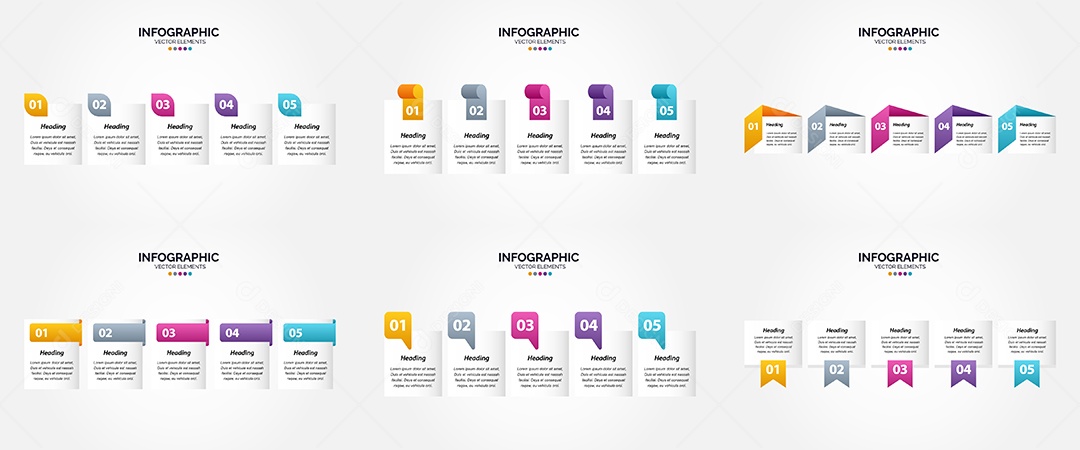 Conjunto de infográficos vetoriais para fazer sua publicidade Vetor EPS