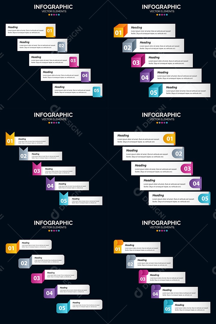 Conjunto de infográficos vetoriais para fazer sua publicidade Vetor EPS