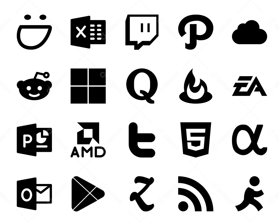 Pacote de ícones de mídia social Vetor EPS