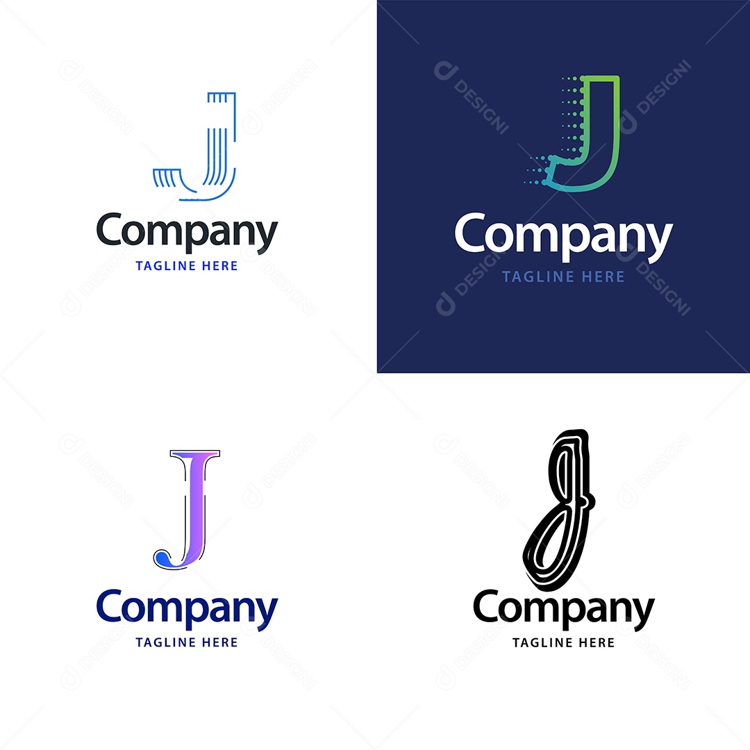 Logo J Logotipos Modernos AI Editável