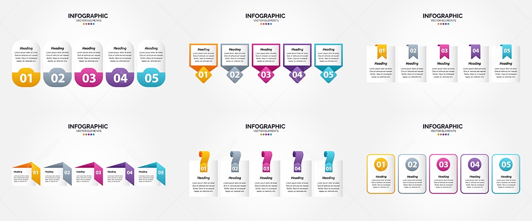 Conjunto de infográficos vetoriais para fazer sua publicidade Vetor EPS