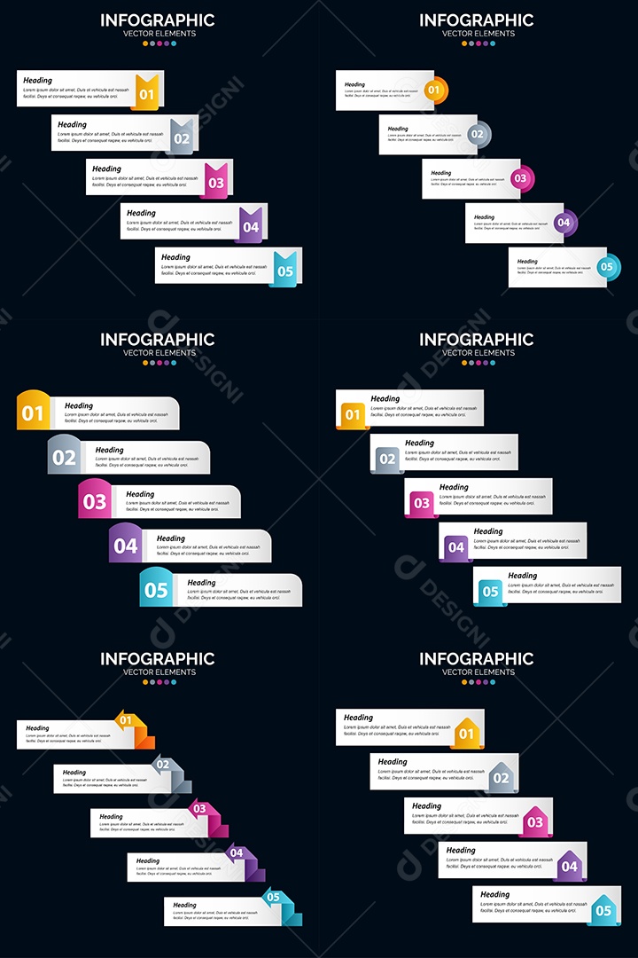Conjunto de infográficos vetoriais para fazer sua publicidade Vetor EPS