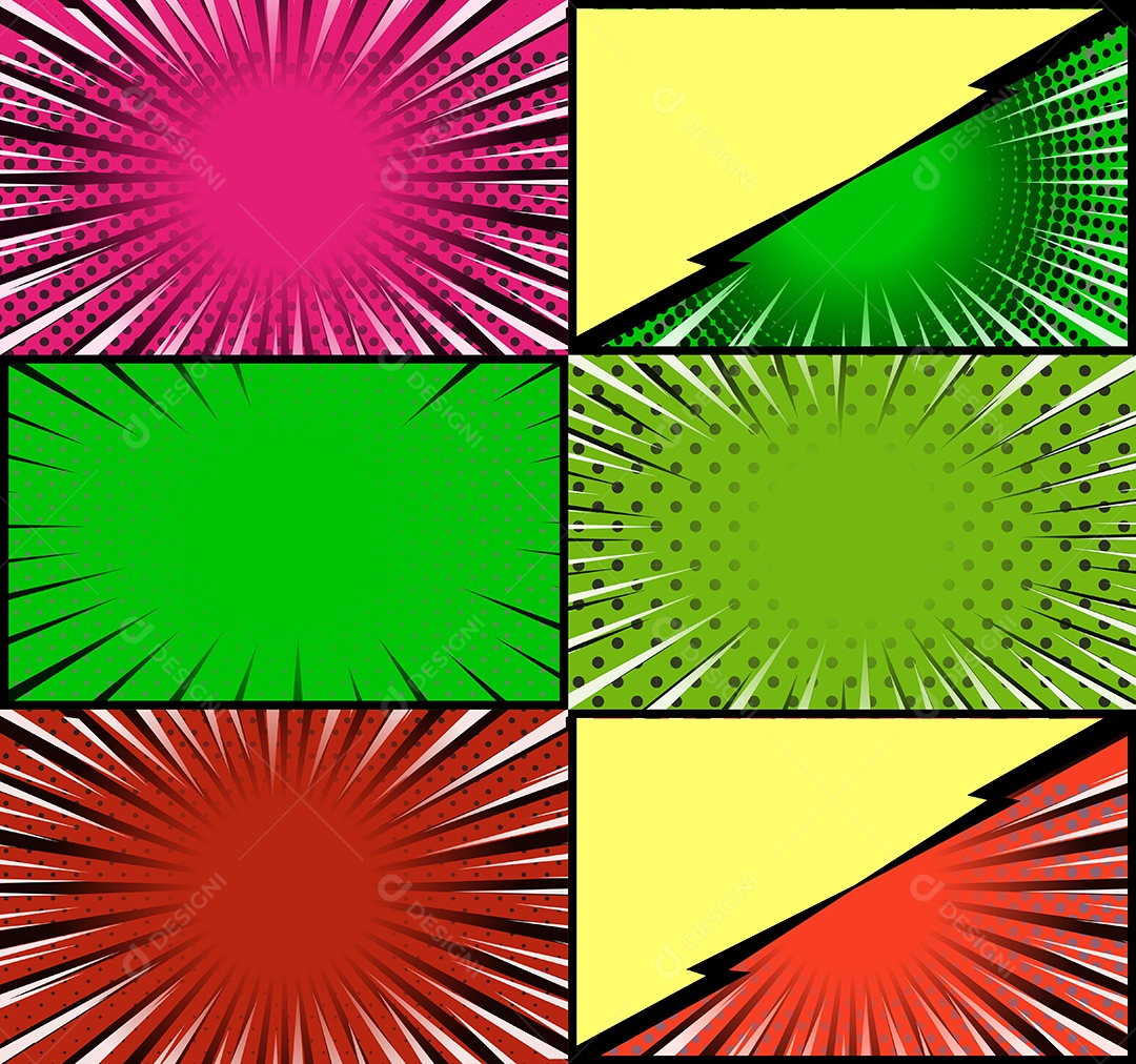 Vetor retrô de fundo em quadrinhos Colorida Vetor EPS