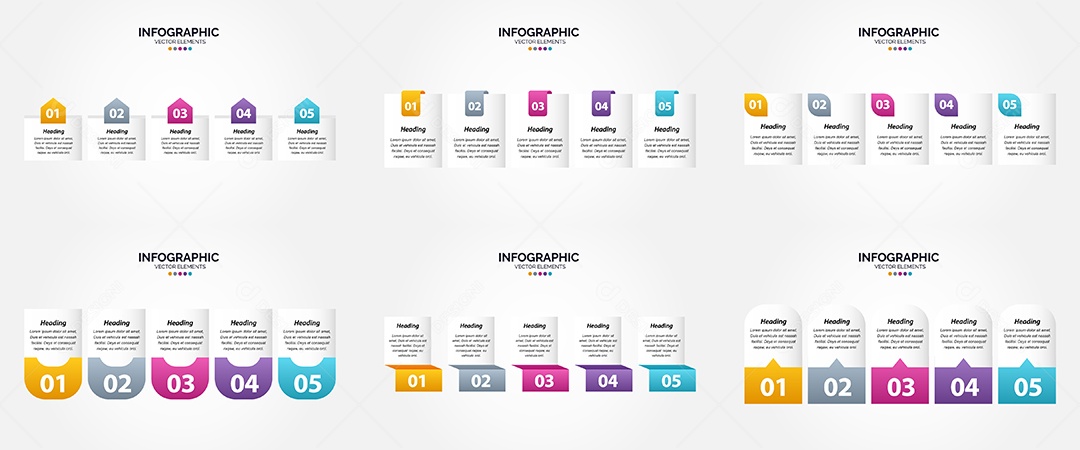 Conjunto de infográficos vetoriais para fazer sua publicidade Vetor EPS