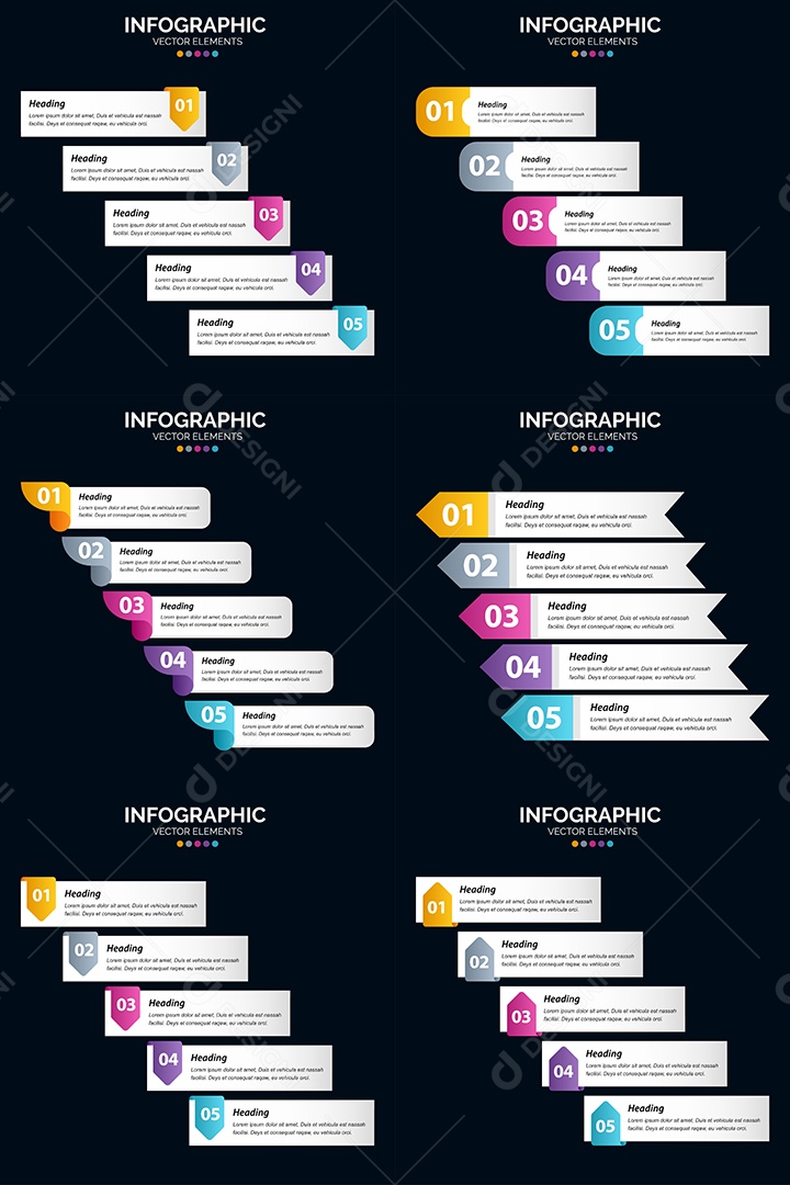 Conjunto de infográficos vetoriais para fazer sua publicidade Vetor EPS