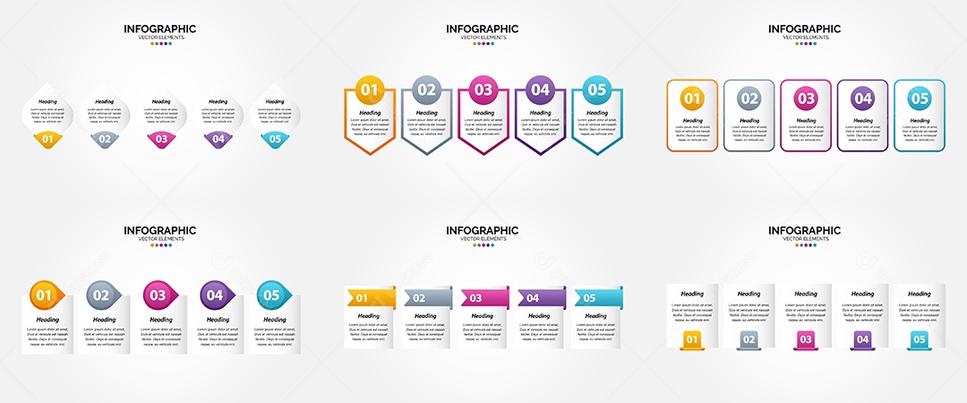 Conjunto de infográficos vetoriais para fazer sua publicidade Vetor EPS