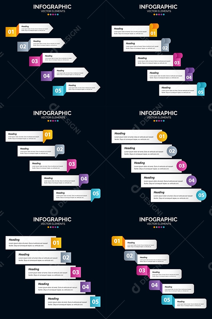 Conjunto de infográficos vetoriais para fazer sua publicidade Vetor EPS