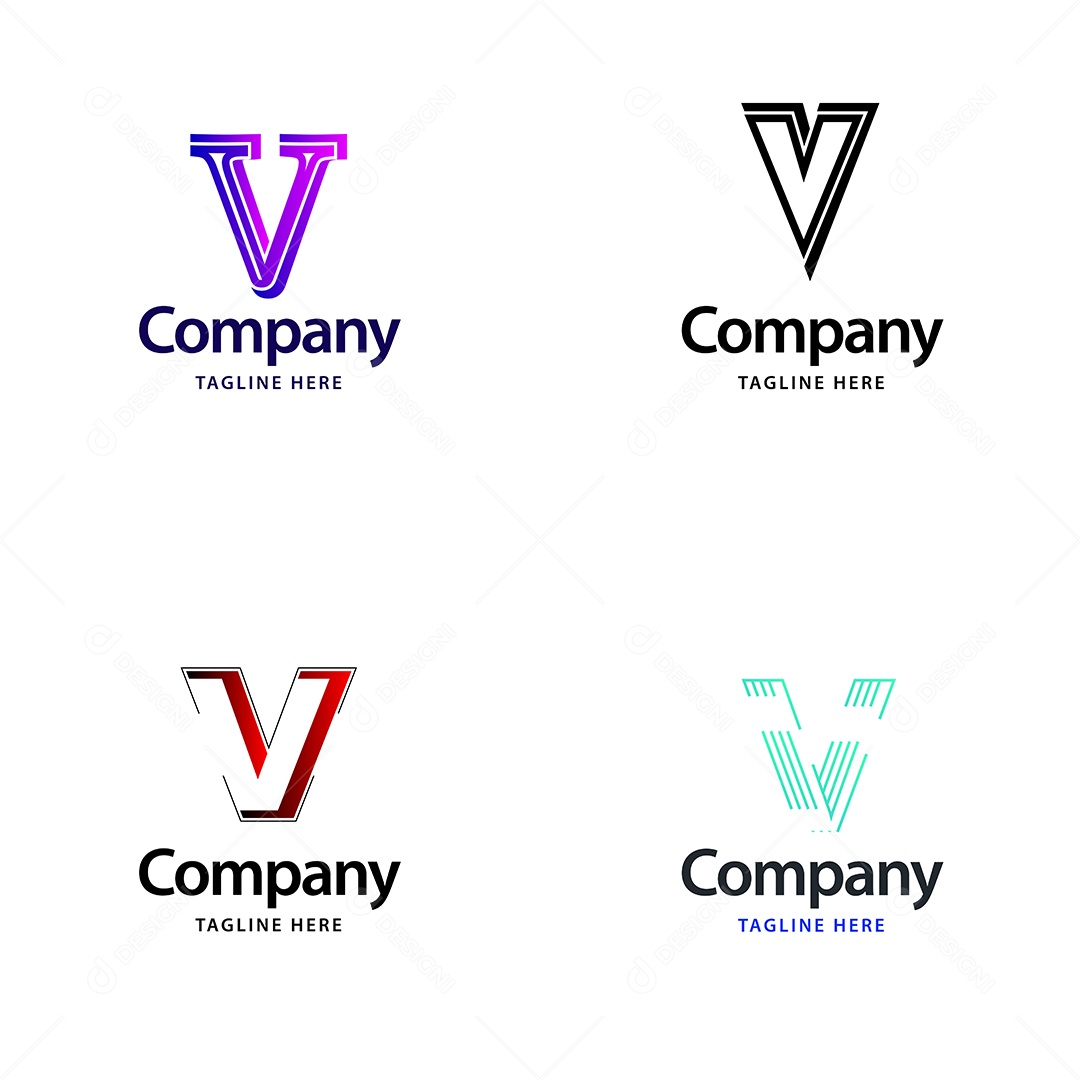 Logo V Logotipos Modernos AI Editável