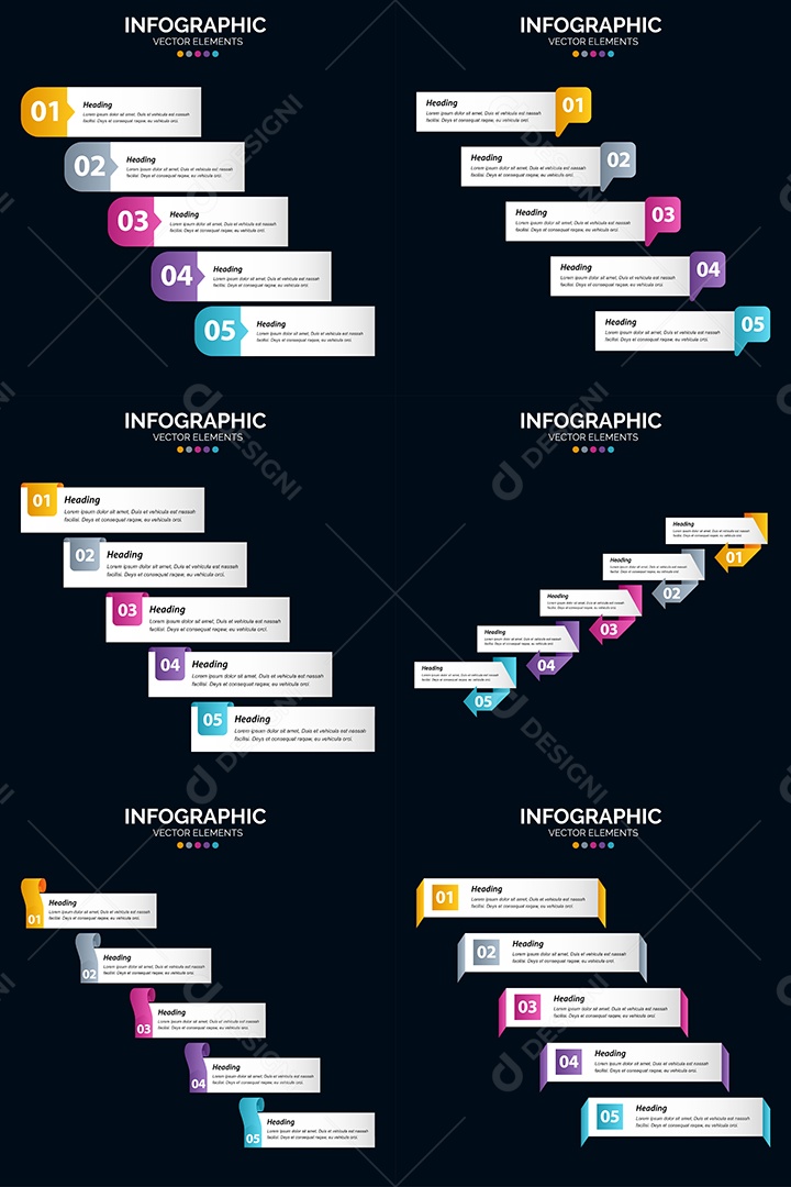 Conjunto de infográficos vetoriais para fazer sua publicidade Vetor EPS