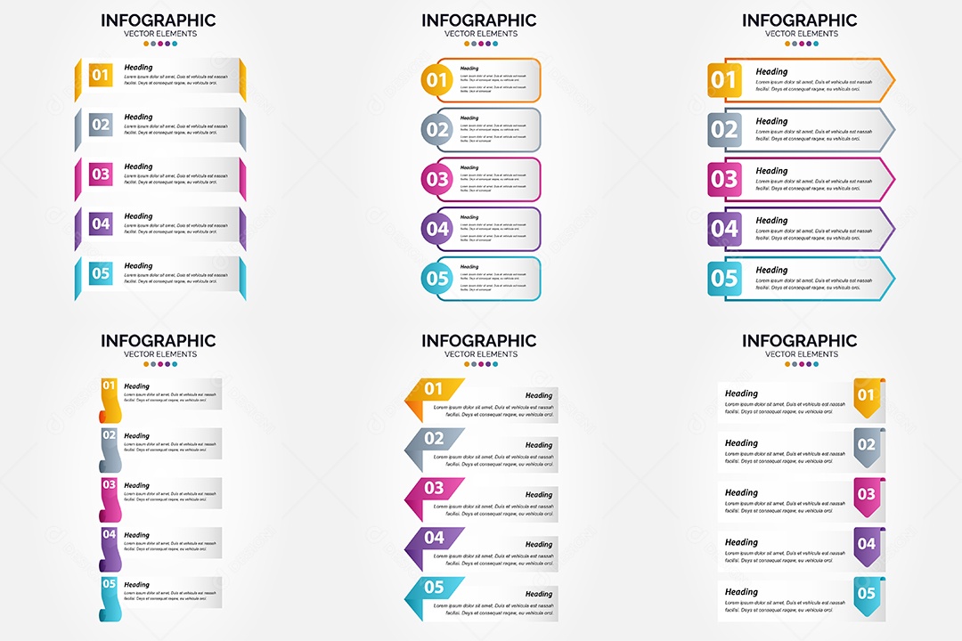 Conjunto de infográficos vetoriais para fazer sua publicidade Vetor EPS