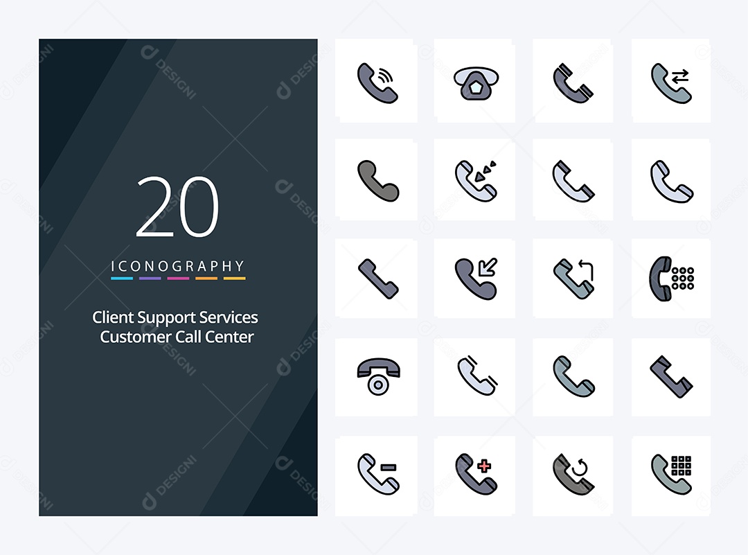 Pacote de Ícones de Telefone Preto Vetores EPS