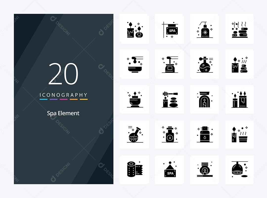Pacote de Spa Ícones Preto Vetores EPS