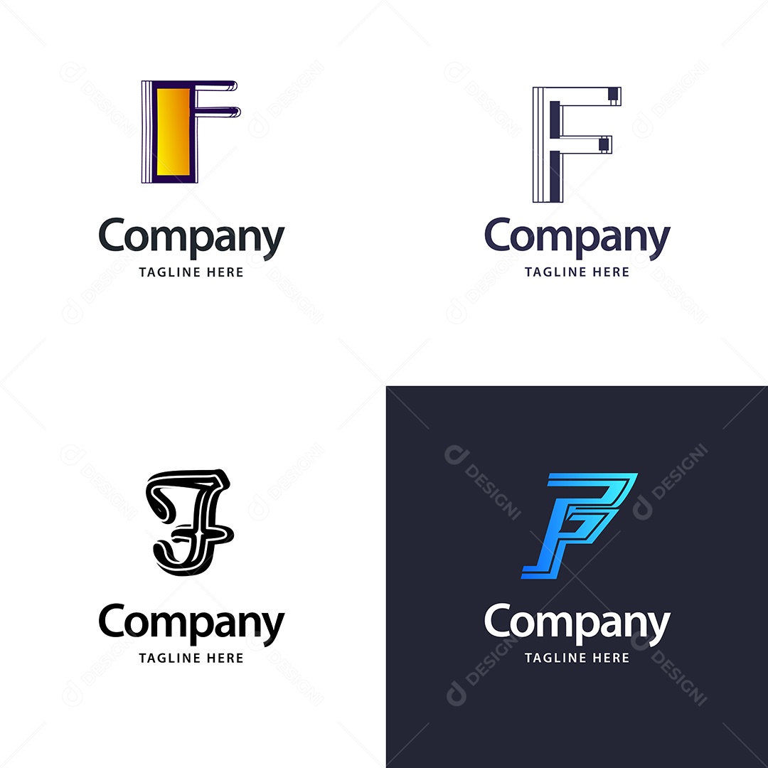Logo F Logotipos Modernos AI Editável