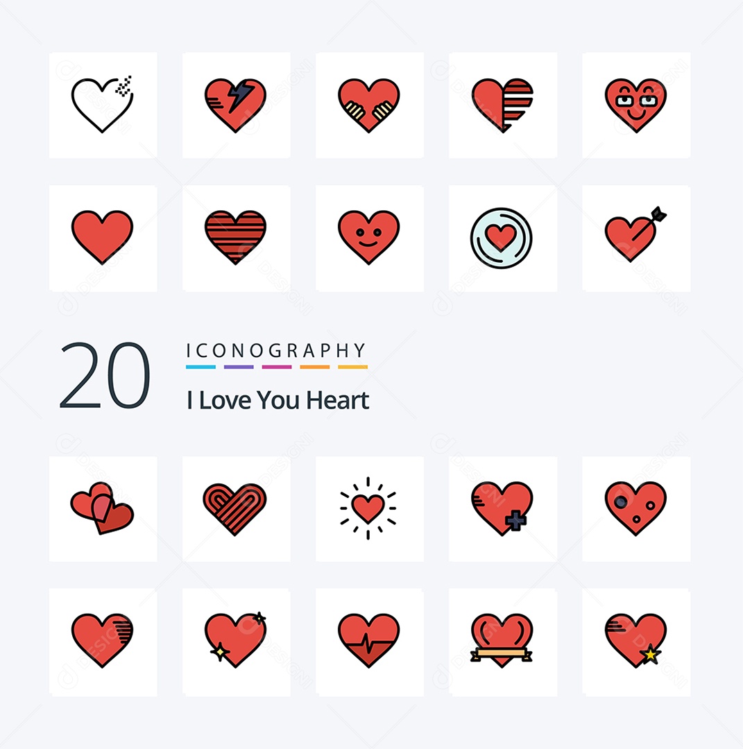 Pacote de Ícones de Cuidados com o Coração Vetores EPS