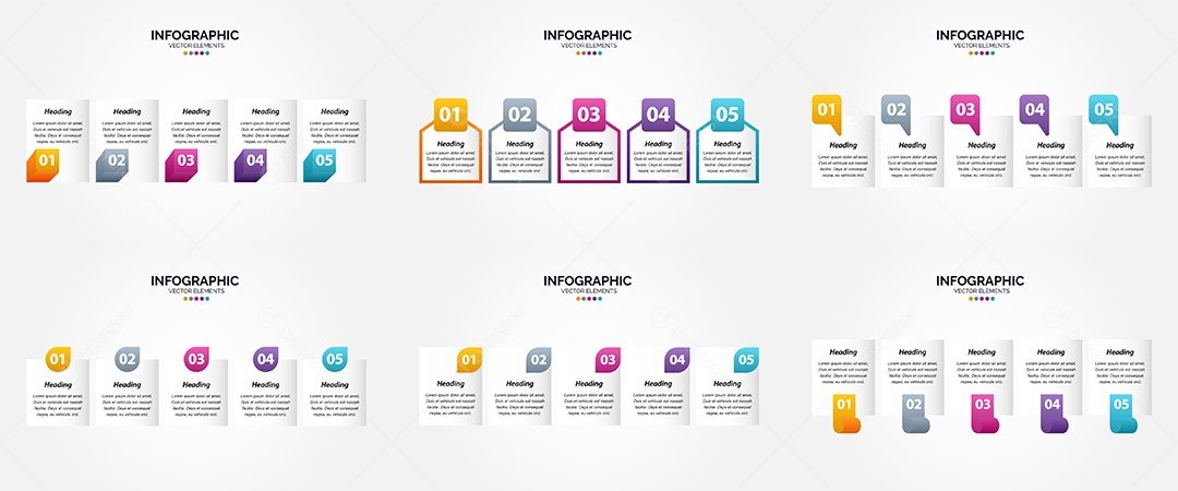 Conjunto de infográficos vetoriais para fazer sua publicidade Vetor EPS