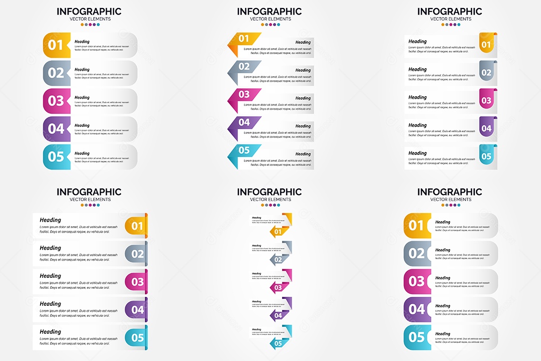 Conjunto de infográficos vetoriais para fazer sua publicidade Vetor EPS