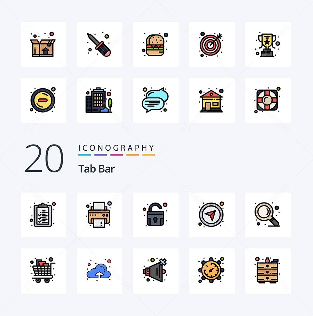 Pacote de Ícones de Barra de abas Vetores EPS