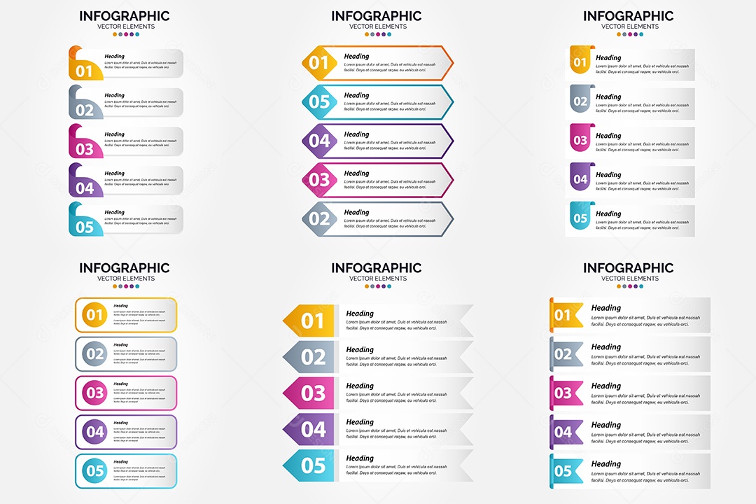 Conjunto de infográficos vetoriais para fazer sua publicidade Vetor EPS