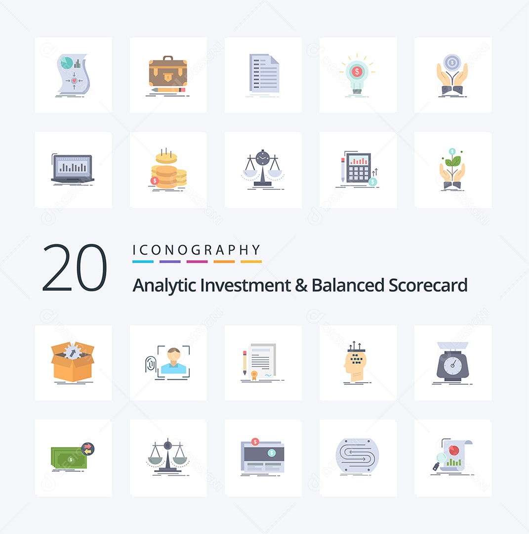 Pacote de Ícones de Analítico de Investimento Vetores EPS