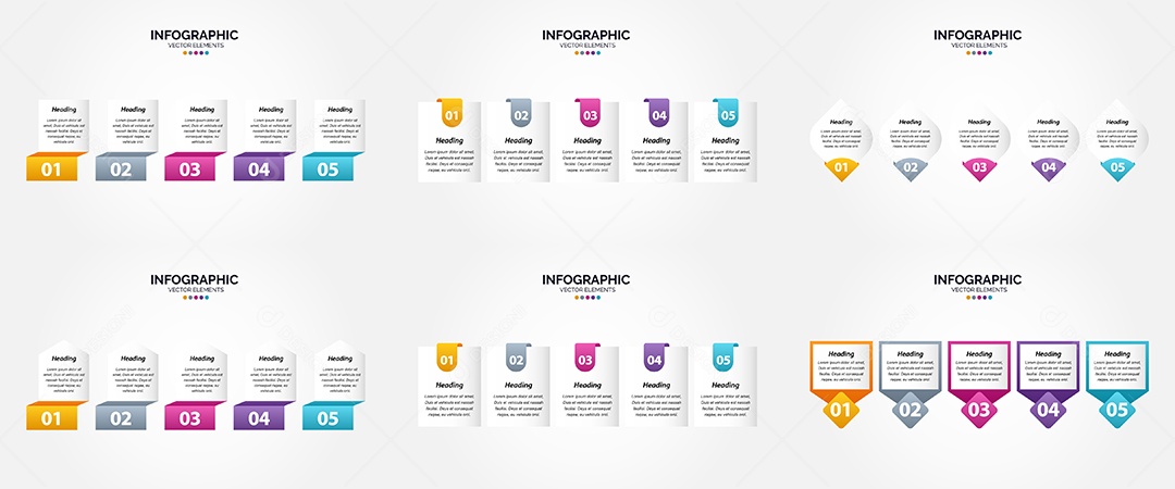Conjunto de infográficos vetoriais para fazer sua publicidade Vetor EPS