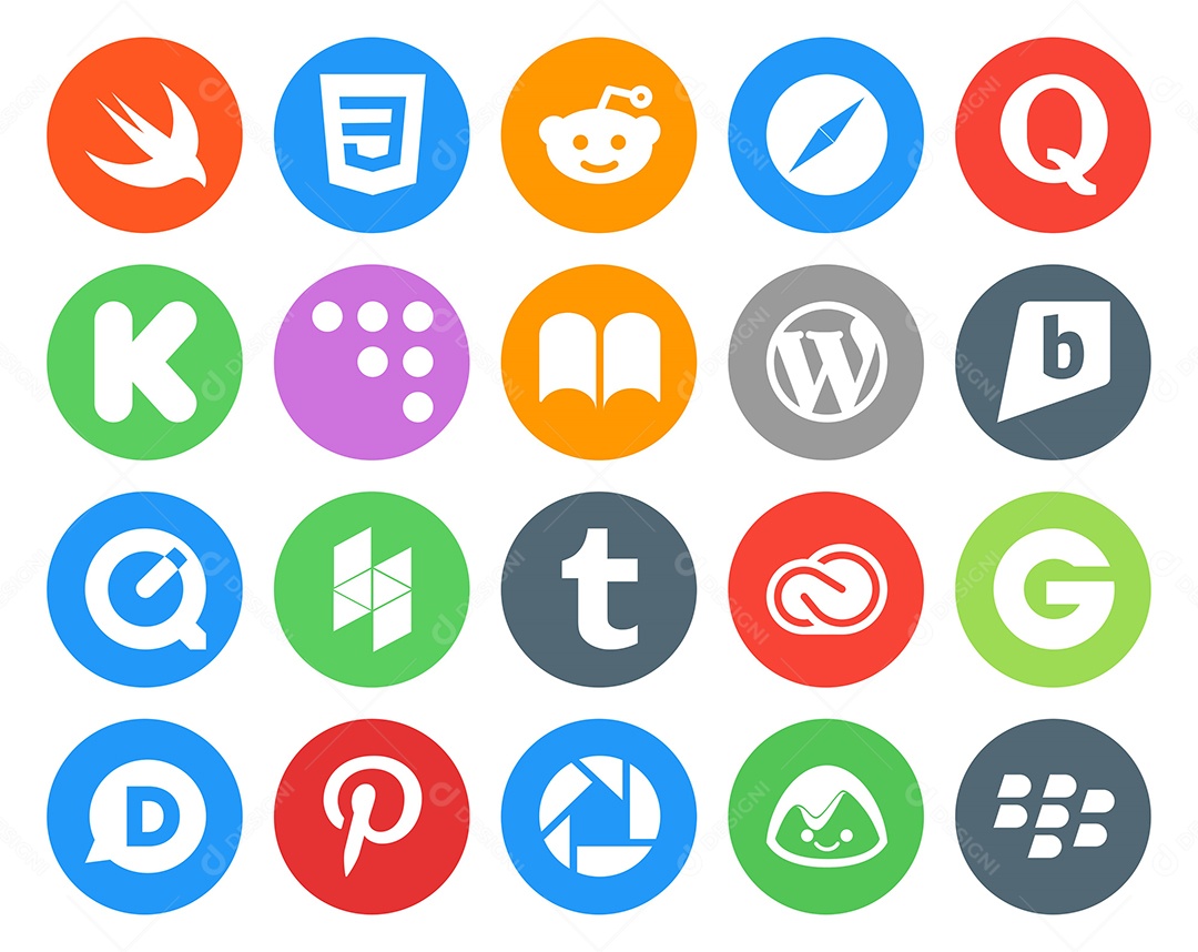 Pacote de ícones de mídia social Vetor EPS