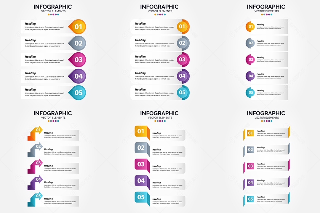 Conjunto de infográficos vetoriais para fazer sua publicidade Vetor EPS