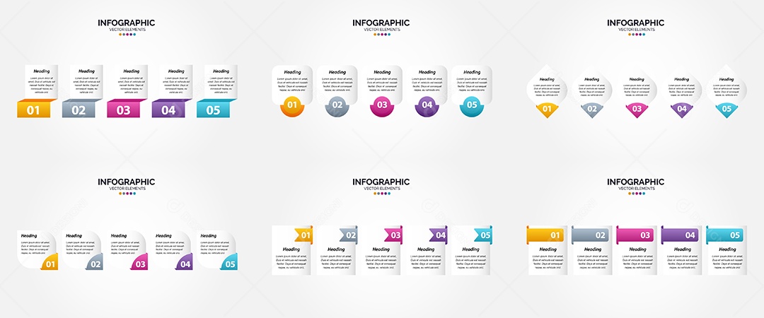 Conjunto de infográficos vetoriais para fazer sua publicidade Vetor EPS