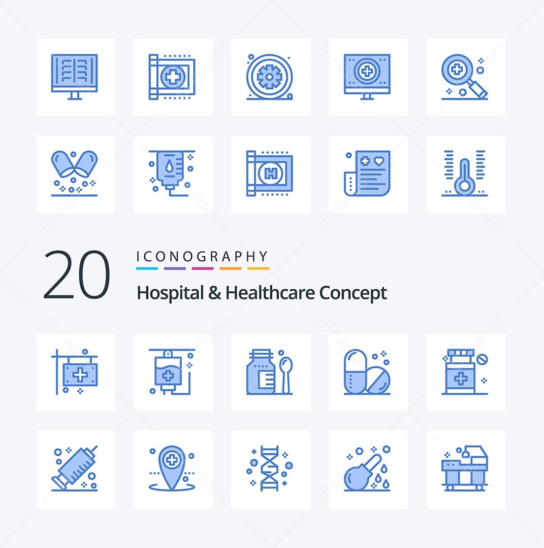 Pacote de Ícones Azul Vetores EPS