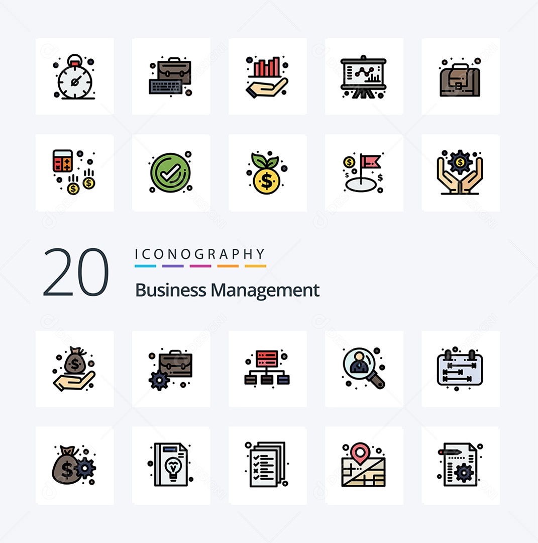 Pacote de Ícones Gerenciamento de Negócios Vetores EPS