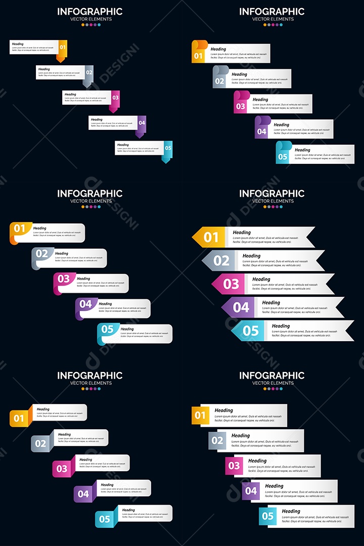 Conjunto de infográficos vetoriais para fazer sua publicidade Vetor EPS