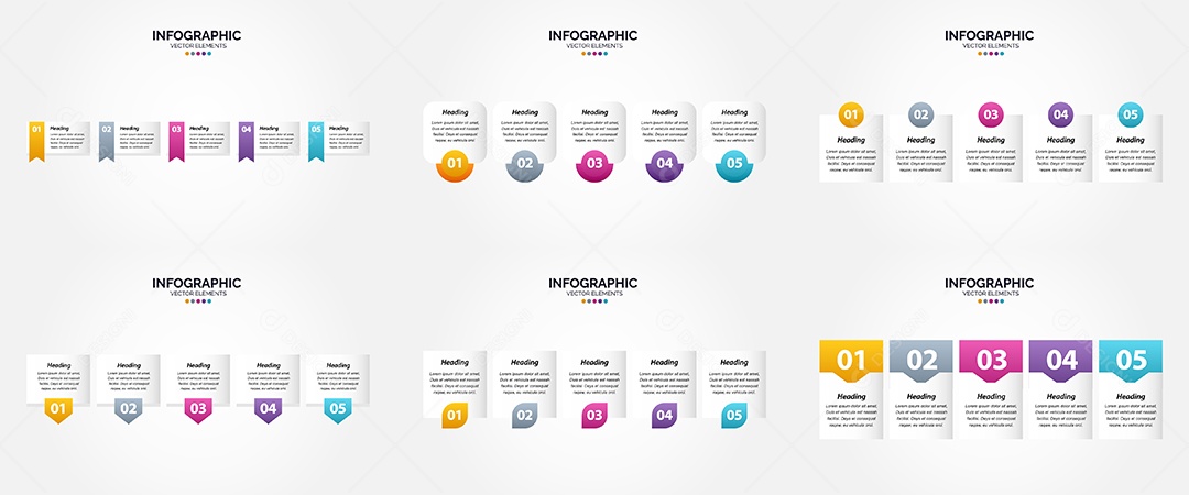 Conjunto de infográficos vetoriais para fazer sua publicidade Vetor EPS