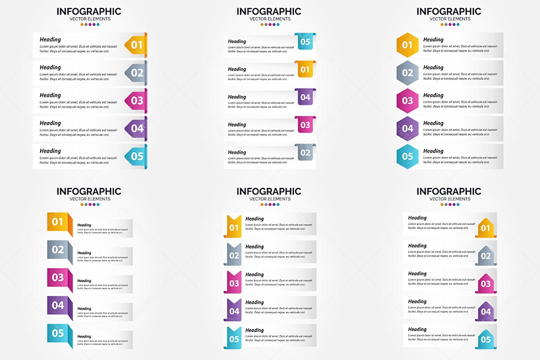 Conjunto de infográficos vetoriais para fazer sua publicidade Vetor EPS