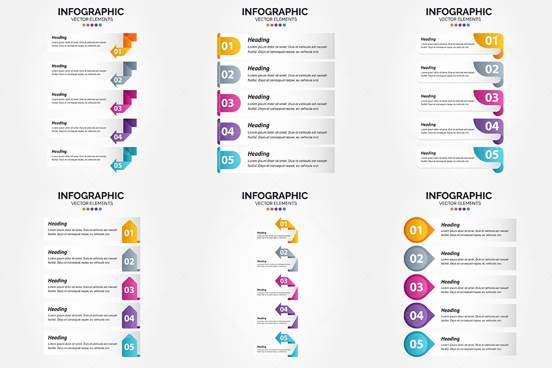 Conjunto de infográficos vetoriais para fazer sua publicidade Vetor EPS